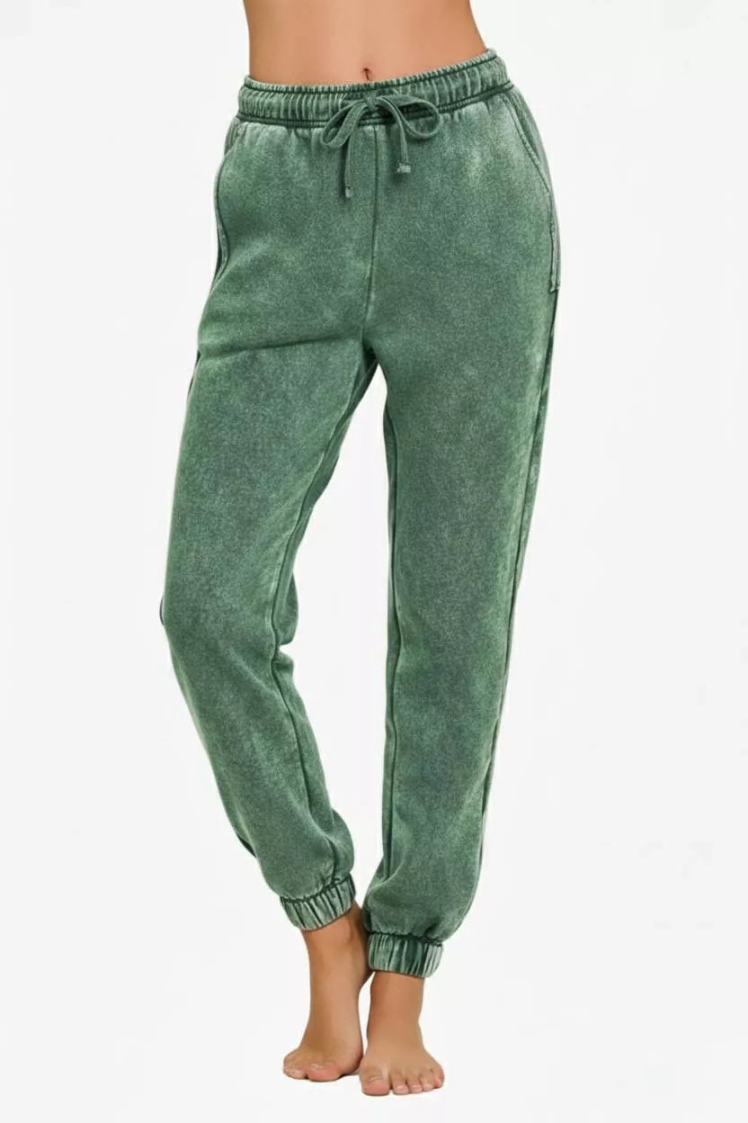Zenana Vintage Wash Jogger Pants – Relaxed Everyday Comfort
