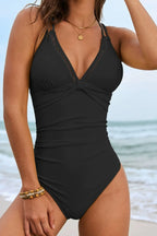Double Spaghetti Strap One-Piece Swimwear – Sleek Chic Swimsuit