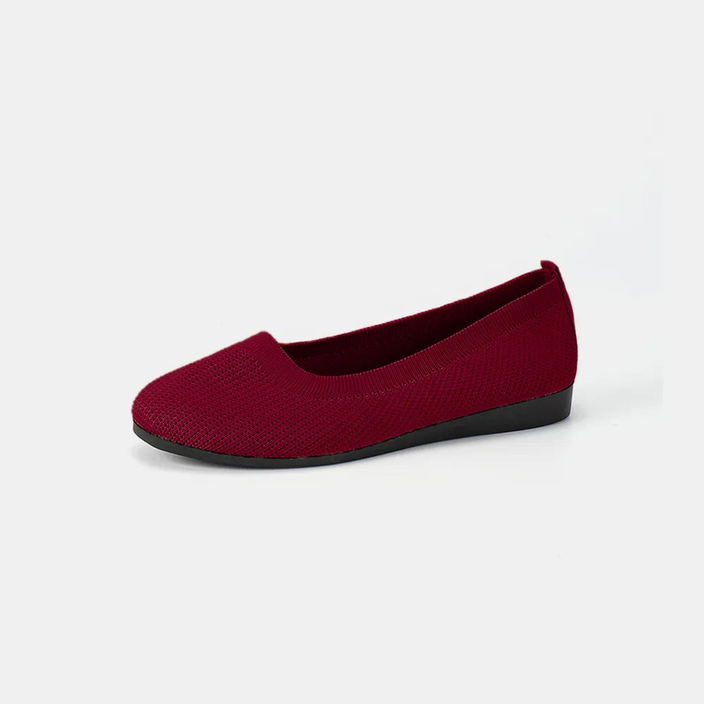 Round Toe Knit Ballet Flats – Comfortable Everyday Slip-Ons