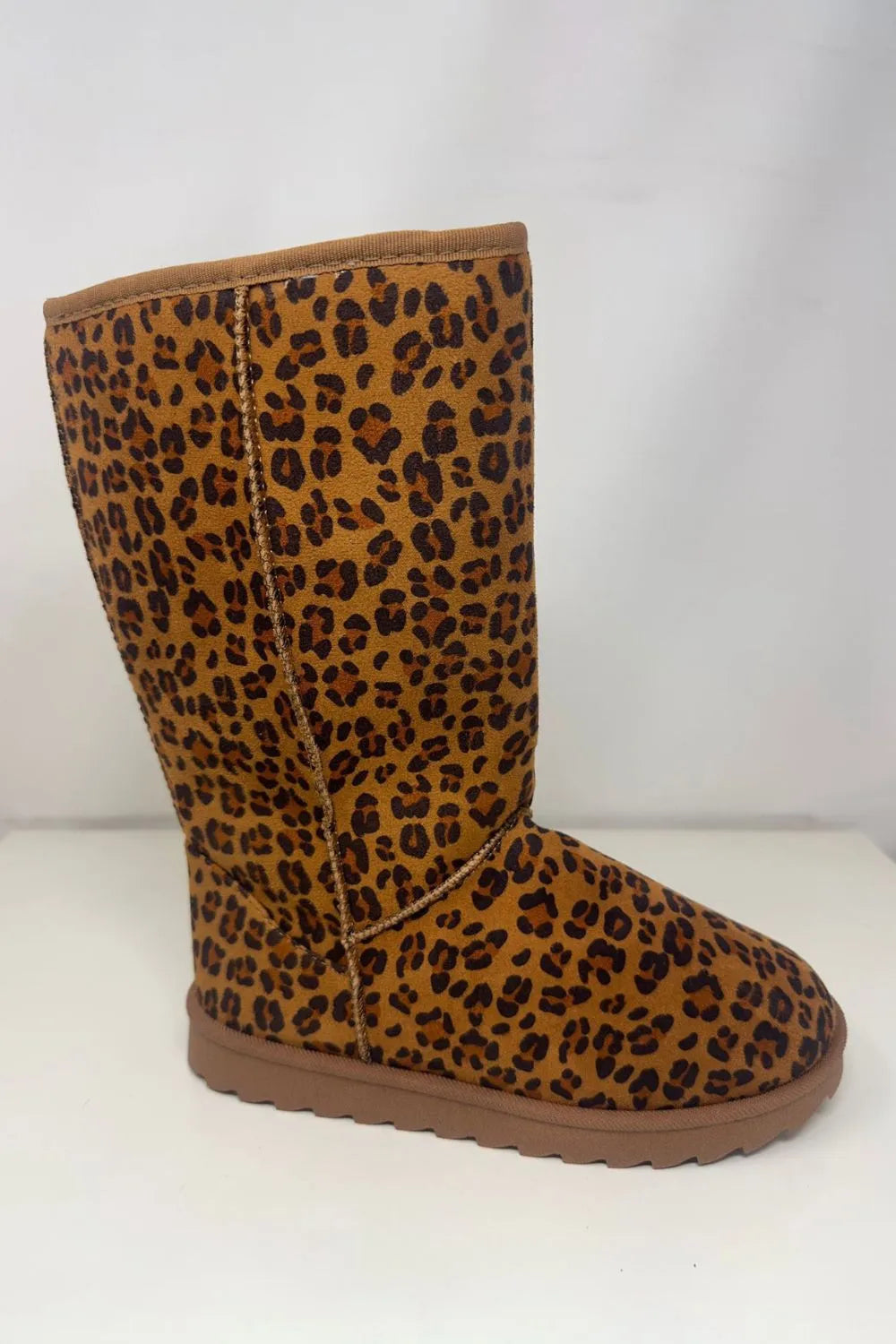 Leopard Suede Round Toe Boots – Bold & Comfortable Statement Footwear