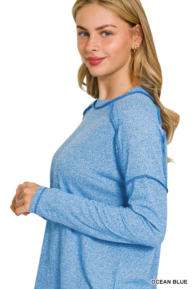 Pink Long Sleeve T-Shirt for Women | Soft Cotton Blend Casual Top
