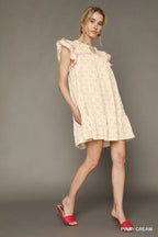 Floral Ruffle Cap Sleeve Mini Dress Lightweight & Feminine Style