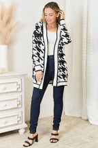 Houndstooth Longline Cardigan – Elegant, Versatile & Effortless Layering
