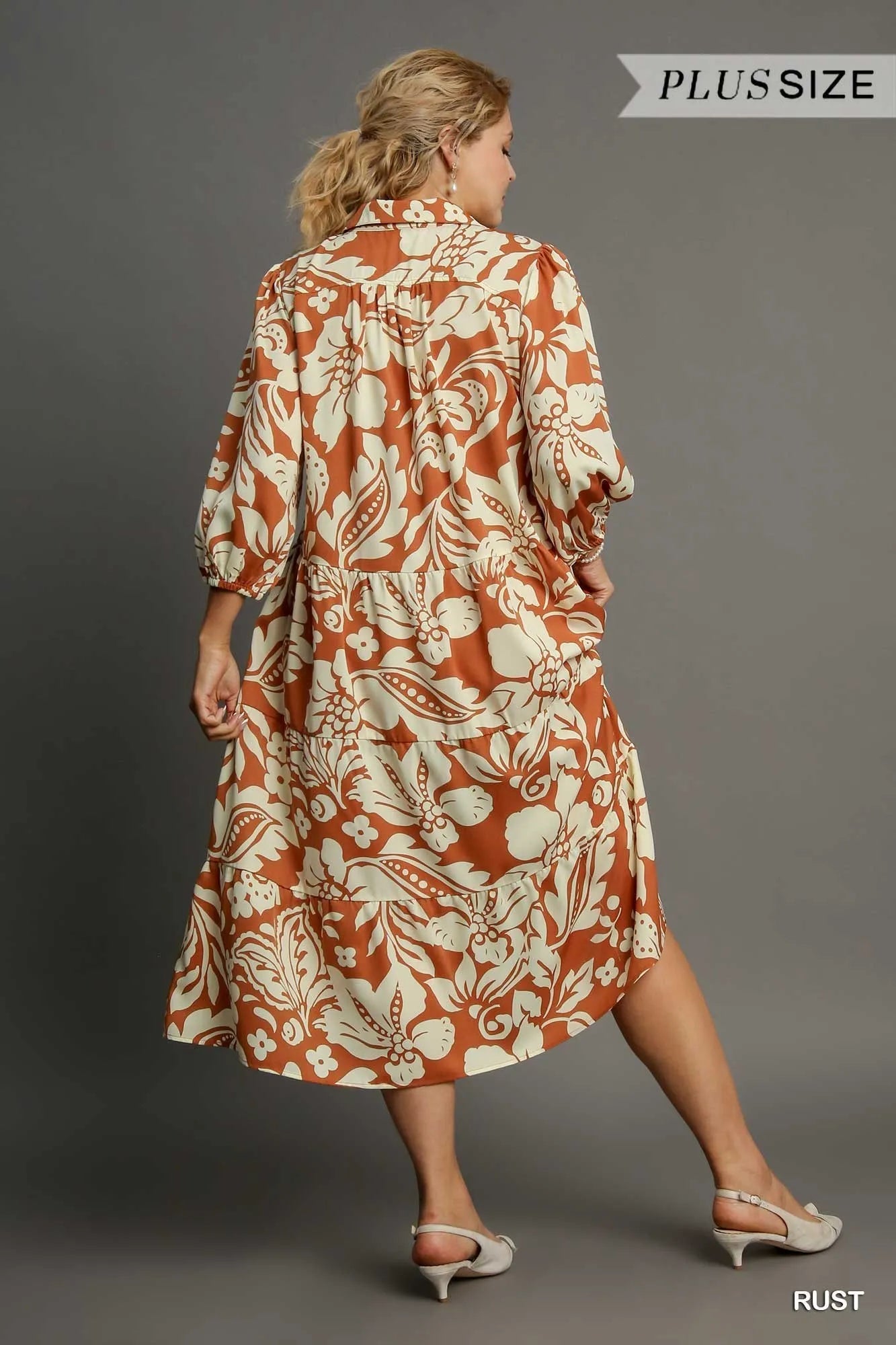 Floral Tiered Midi Shirt Dress – Feminine, Flowy & Chic Style