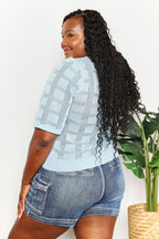Solid Knit Half Sleeve Top – Classic Round Neck Everyday Top