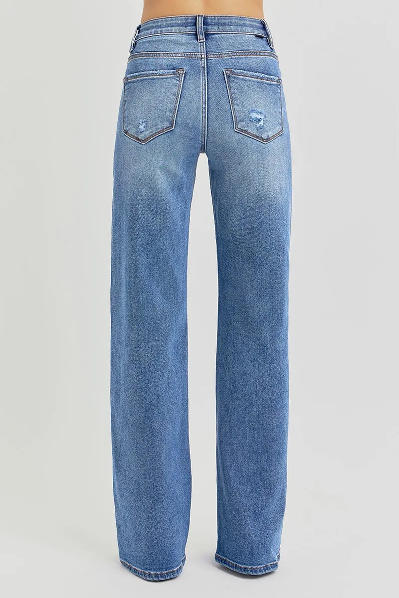 Dreamkue-Risen Women's High Rise Wide Leg Jeans with Tummy Control & Elastic Waistband