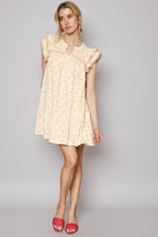 Floral Ruffle Cap Sleeve Mini Dress Lightweight & Feminine Style