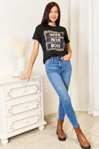 WIFE MOM BOSS Leopard Graphic T-Shirt Bold & Empowering Casual Tee