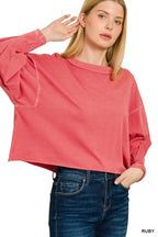 Zenana Oversized Pigment Dye Round-Neck T-Shirt – Soft Vintage Wash Style