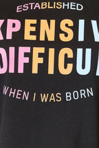 Slogan Graphic Cuffed Sleeve T-Shirt Trendy & Expressive Style