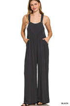 Zenana Woven Rayon Crepe Wide Leg Overalls – Trendy & Flowy Style