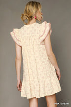 Floral Ruffle Cap Sleeve Mini Dress Lightweight & Feminine Style