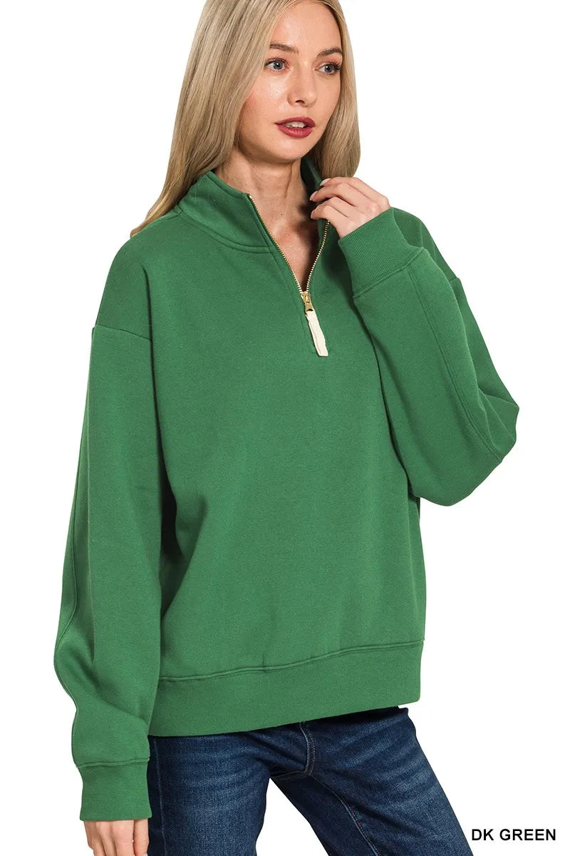 Fleece Half Zip Sweatshirt – Cozy & Versatile Casual Layer