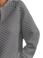 Notched Raglan Sleeve Sweatshirt – Casual Cozy Pullover