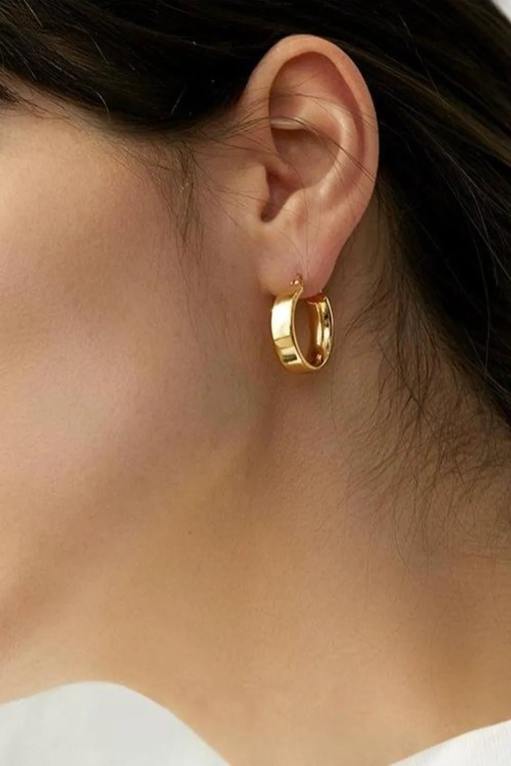 Gold-Plated Brass Huggie Earrings – Classic Everyday Jewelry
