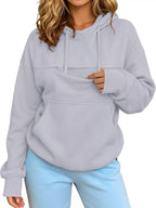 Light blue cat pouch drawstring hoodie with kangaroo pocket and drawstring hood