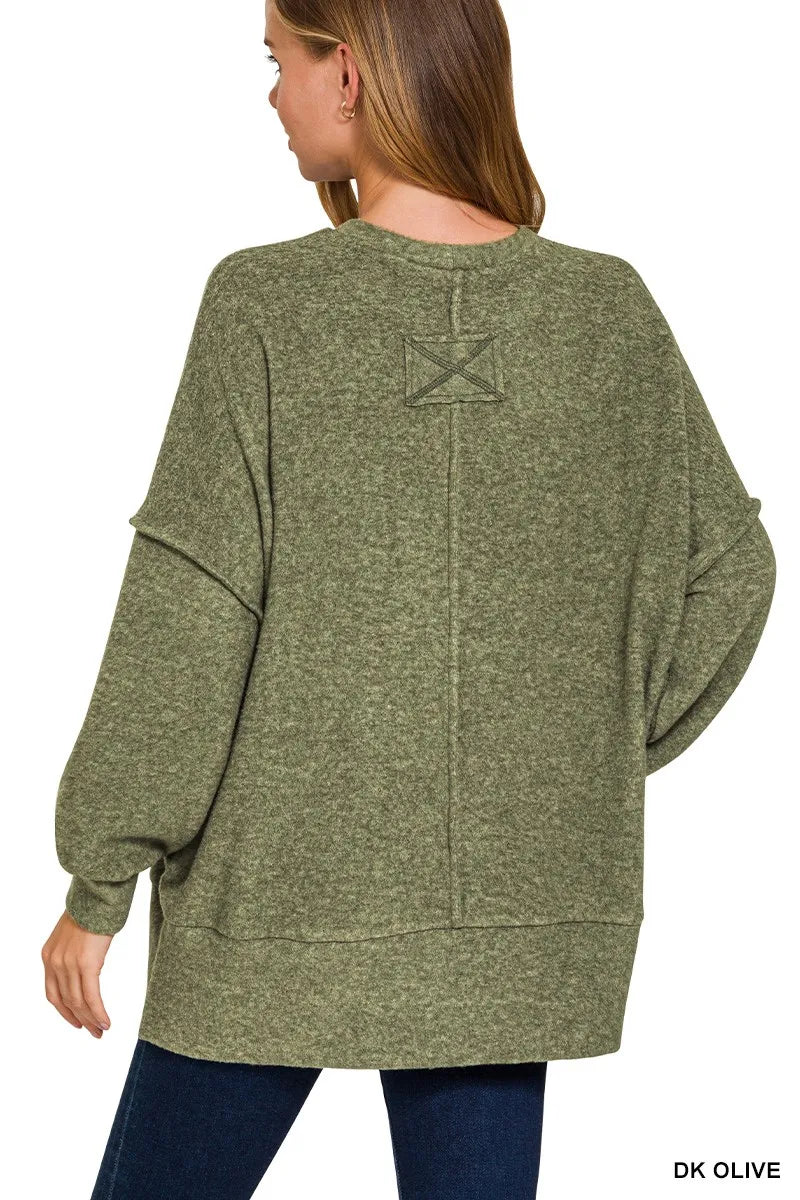 Brushed Melange Hacci Oversized Sweater Soft & Stylish Loungewear