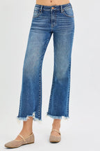 Dreamkue-Risen Women's High Rise Cropped Straight Leg Jeans