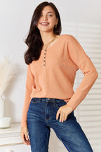 Half-Button Long Sleeve Top – Chic, Versatile & Effortlessly Stylish