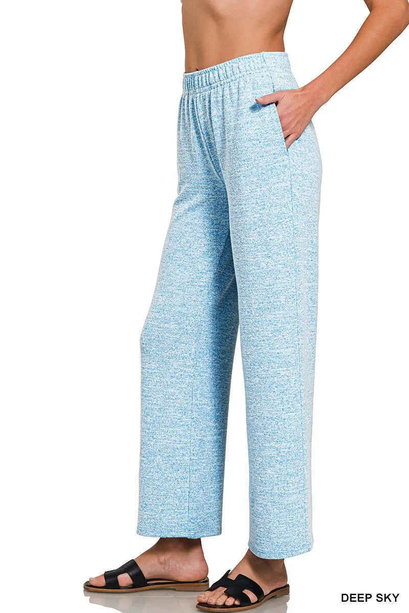 Zenana Soft Melange Hacci Lounge Pants – Cozy Relaxed Comfort