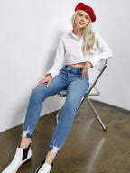 Artemis Vintage High Rise Crossover Skinny Jeans