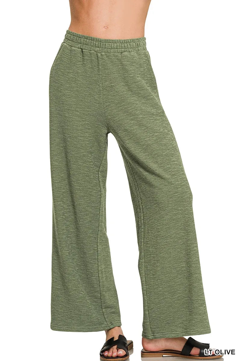 Zenana Cotton Slub Wide Leg Pants – Relaxed, Chic & Comfortable