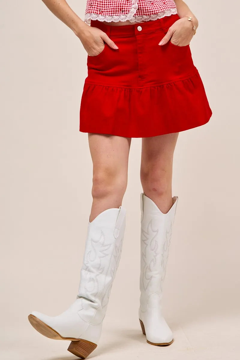 Ruffled Hem Game Day Mini Skirt – Fun & Flirty Team Spirit Style