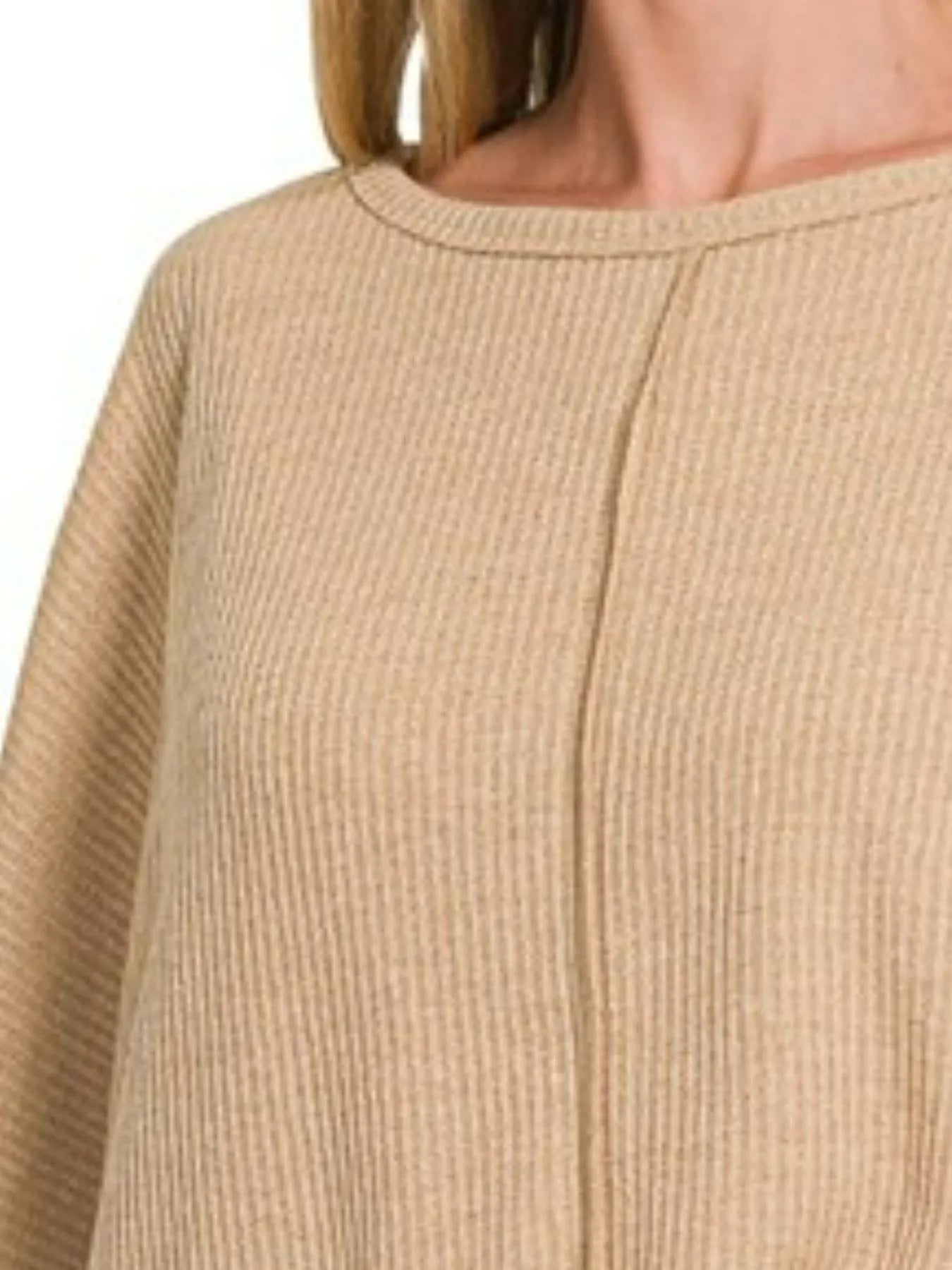Ribbed Hi-Low Dolman Sleeve Sweater – Center Seam & Relaxed Fit