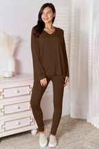V-Neck Long Sleeve Lounge Set – Cozy, Stylish & Effortless