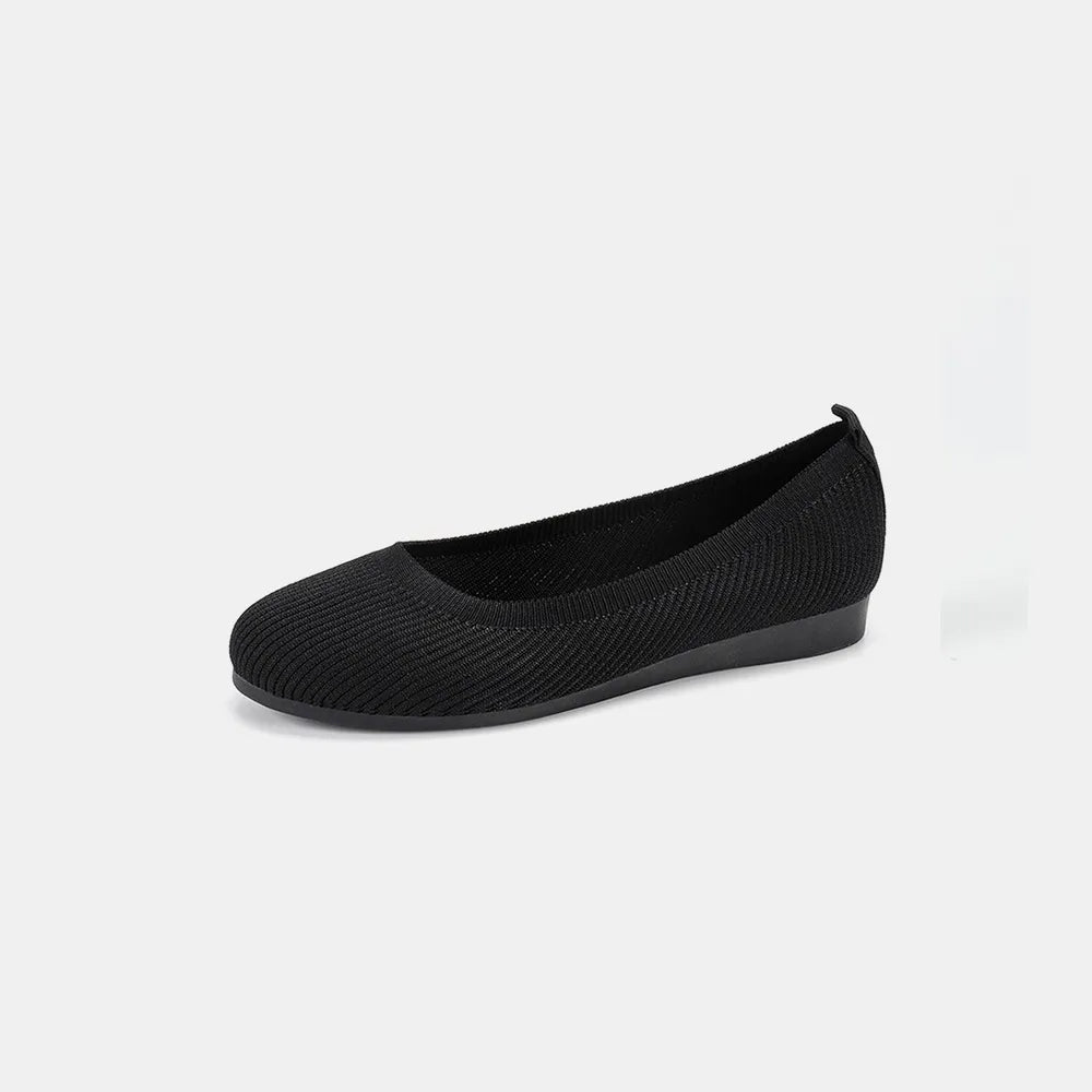 Round Toe Knit Ballet Flats – Comfortable Everyday Slip-Ons