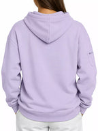 Lavender cat pouch drawstring hoodie with kangaroo pocket and front hood