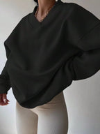 Dropped Shoulder Long Sleeve Oversized Sweatshirt – Cozy Casual Fit