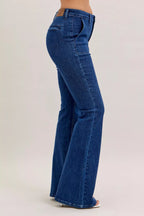 Judy Blue High Waist Flare Jeans – Retro Style with Patch Pockets