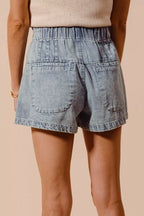 SO ME Flared Denim Shorts with Elastic Waist – Trendy, Comfortable & Versatile