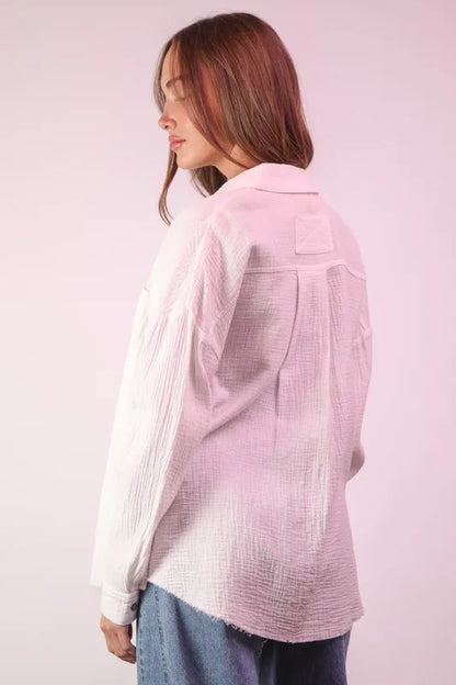 VERY J Mineral Washed Gauze Shirt Top
