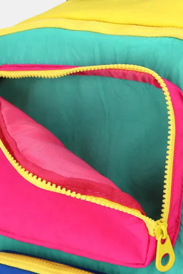 Contrast Nylon Backpack with Handles – Stylish & Versatile Carry Bag