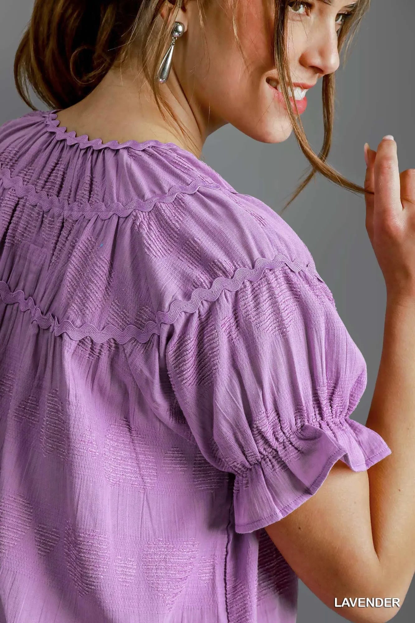 Heart Pattern Babydoll Dress with Ruffle Sleeves Cute & Flirty Style