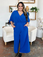 Surplice Wide Leg Jumpsuit with Pockets – Flattering, Chic & Comfy