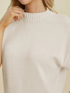 Mock Neck Short Sleeve Sweater – Chic, Cozy & Versatile