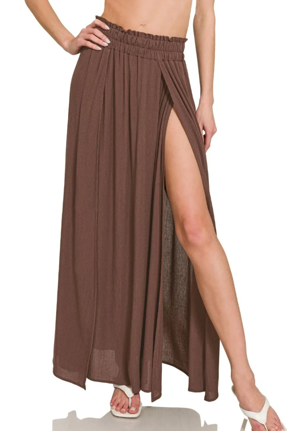 Boho Maxi Skirt with High Slit – Flowy, Chic & Festival-Ready