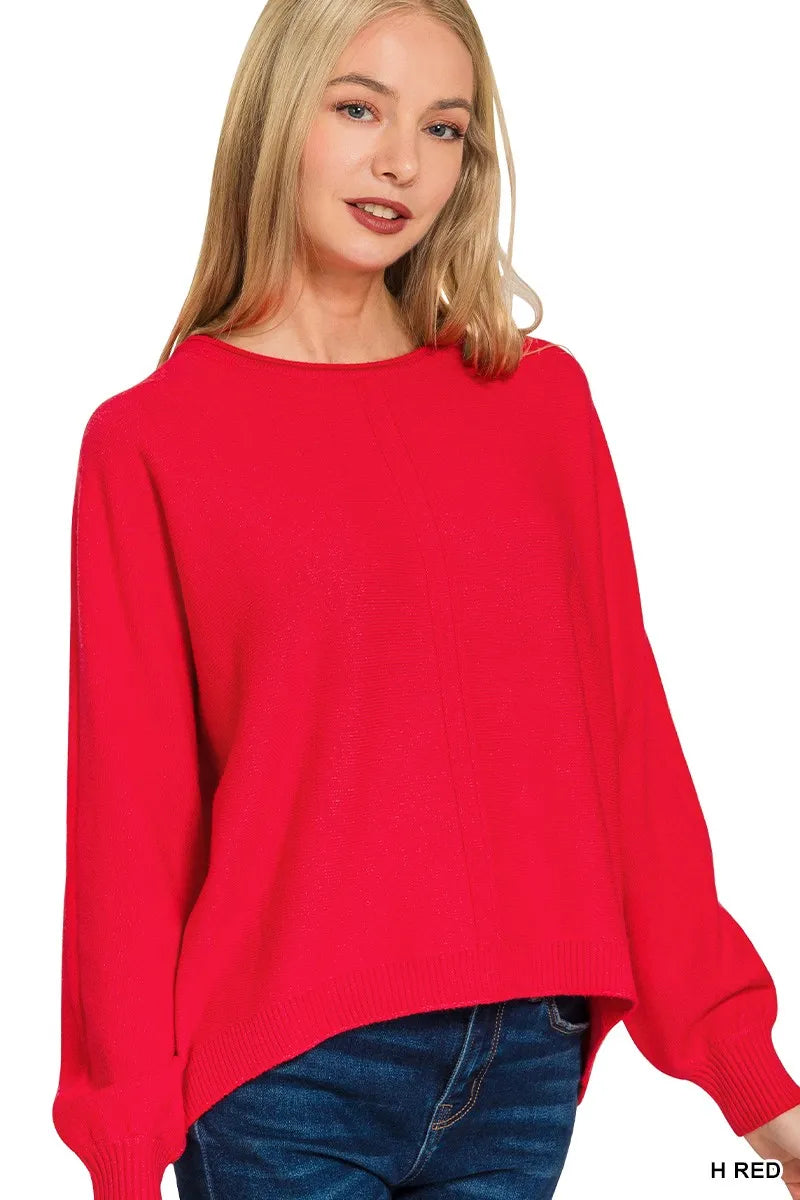 Viscose Front Seam Round-Neck Sweater Soft & Stylish Everyday Layer