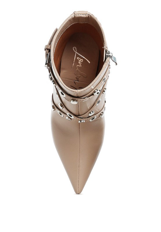 Rag Company Jacinta Strappy Boots – Chic Slim Flared Heel Style