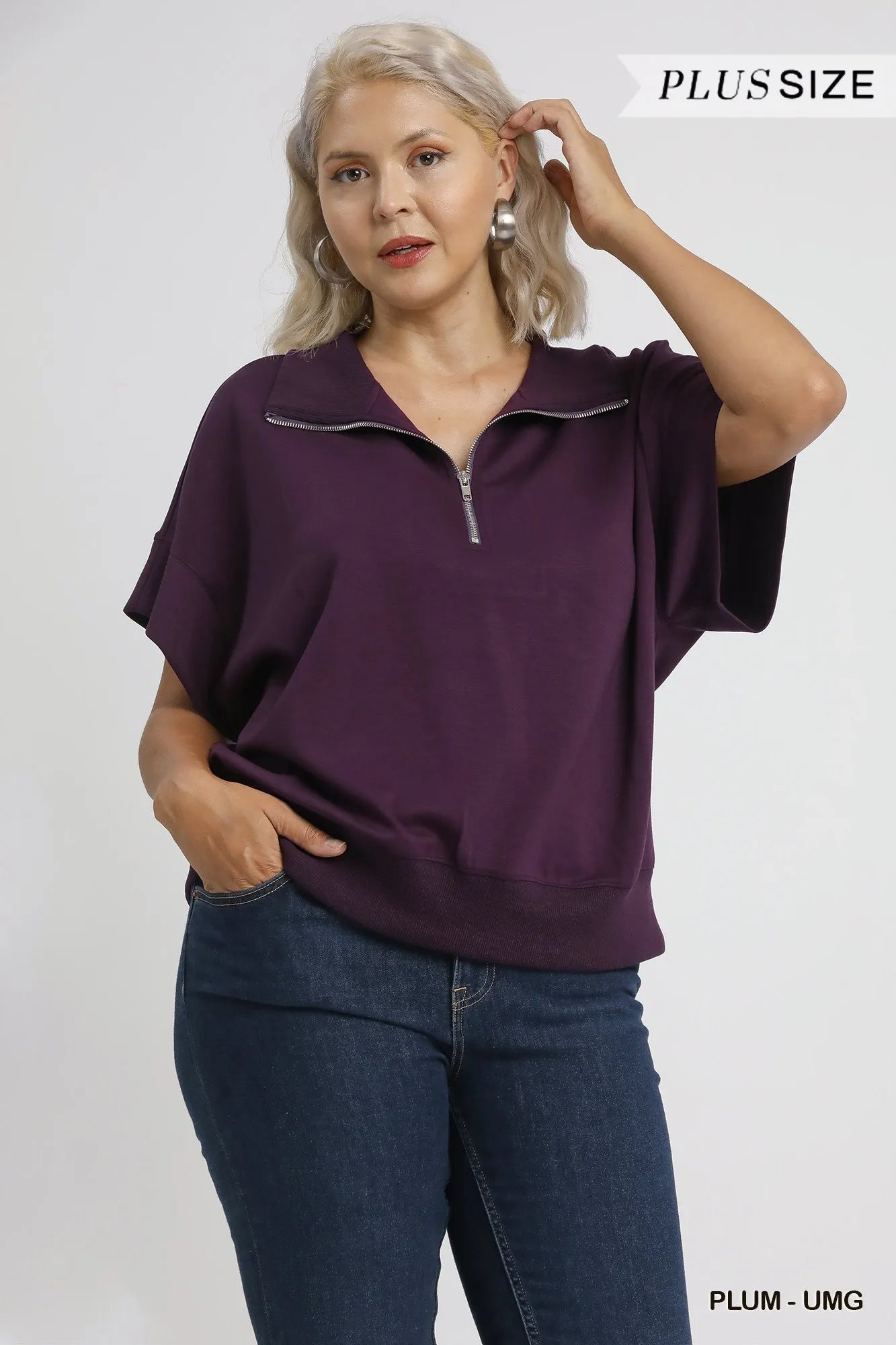 Half-Zip Short Sleeve Top Breathable & Versatile Casual Style