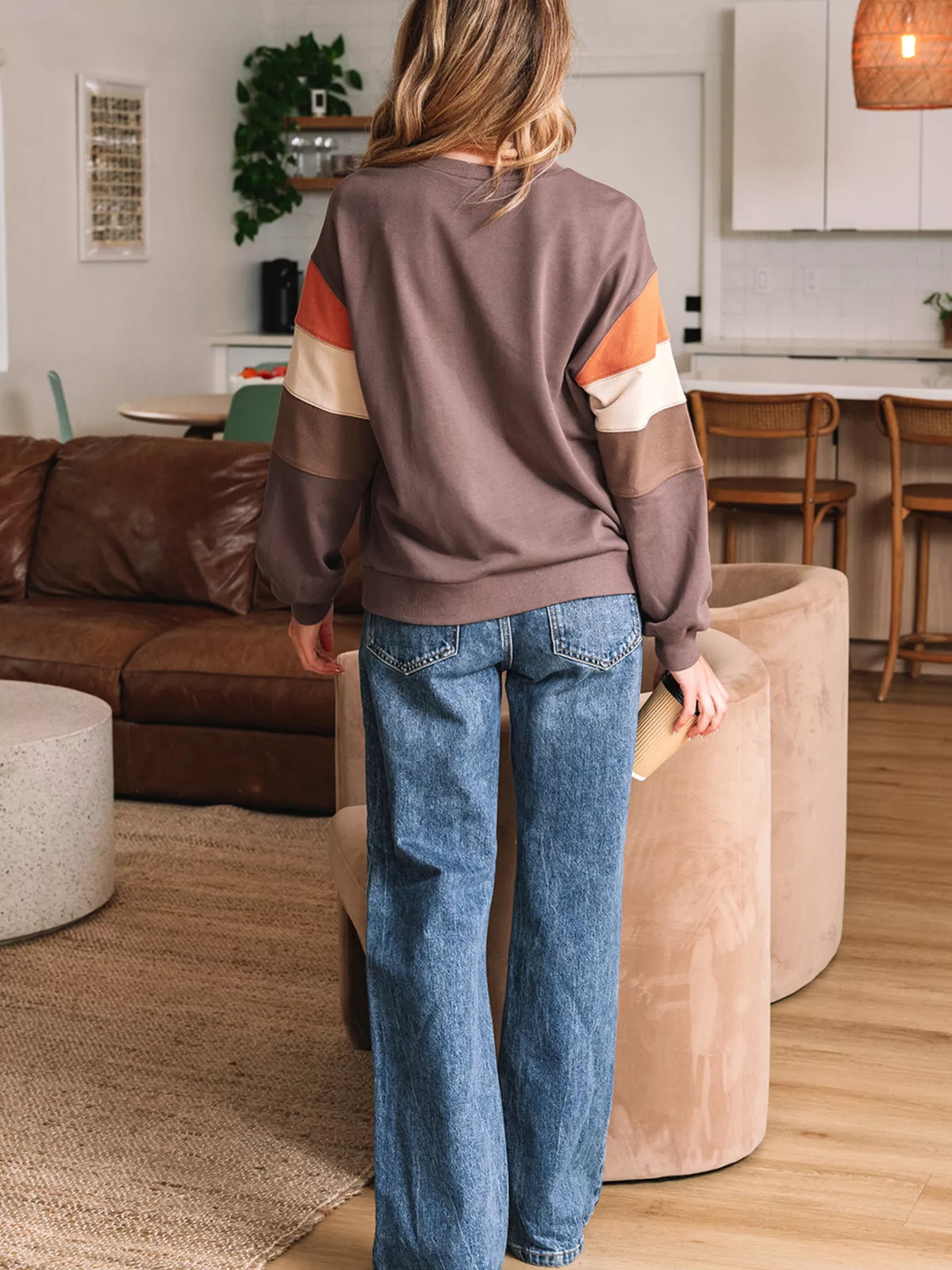 Sequin Bow Pumpkin Round Neck Sweatshirt – Festive Fall Style