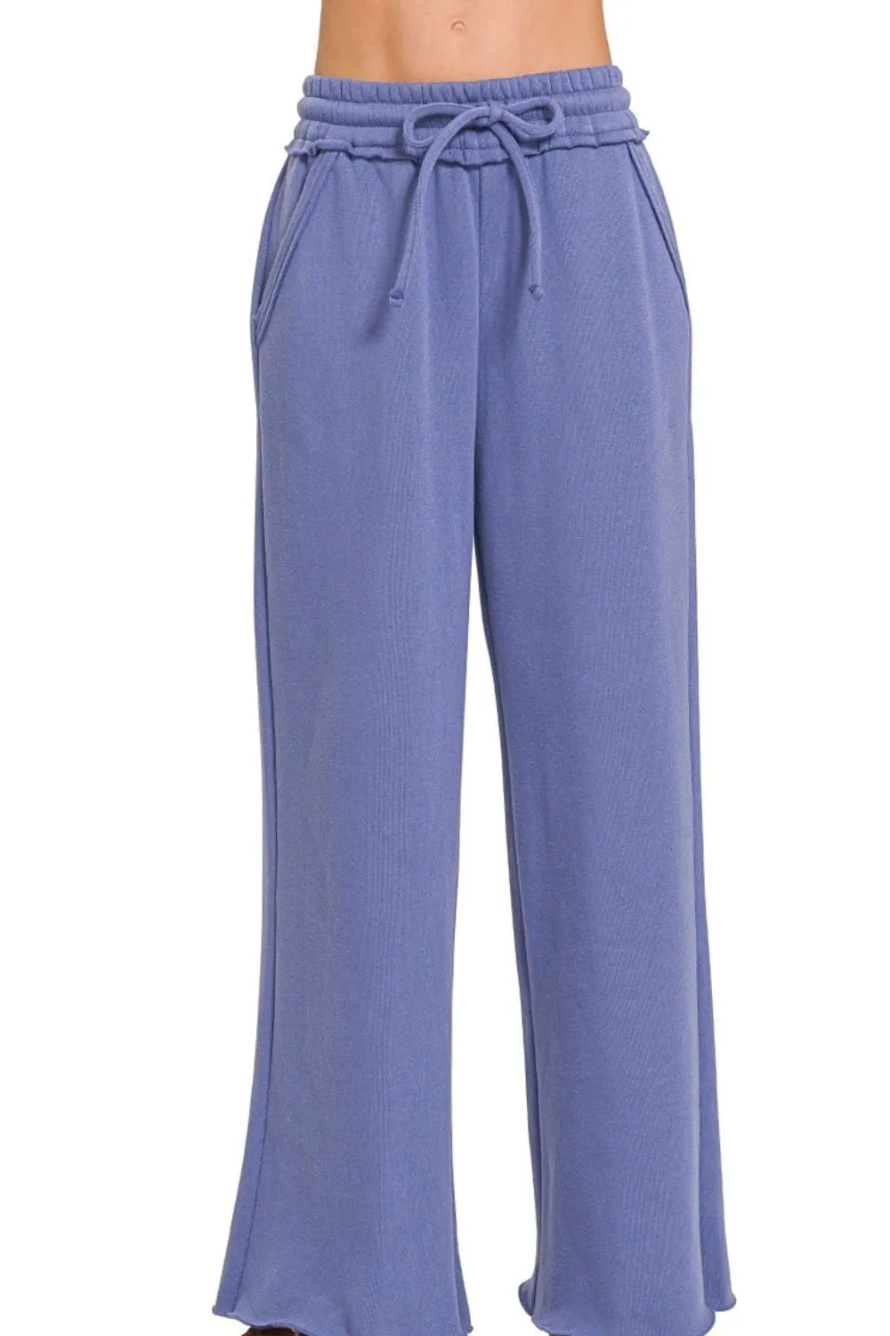 Fleece Exposed Seam Sweatpants – Wide-Leg, Cozy & Effortlessly Stylish