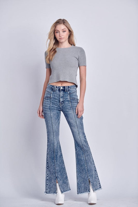Artemis Vintage High Rise Stretch Flare Jeans – Classic Retro Fit
