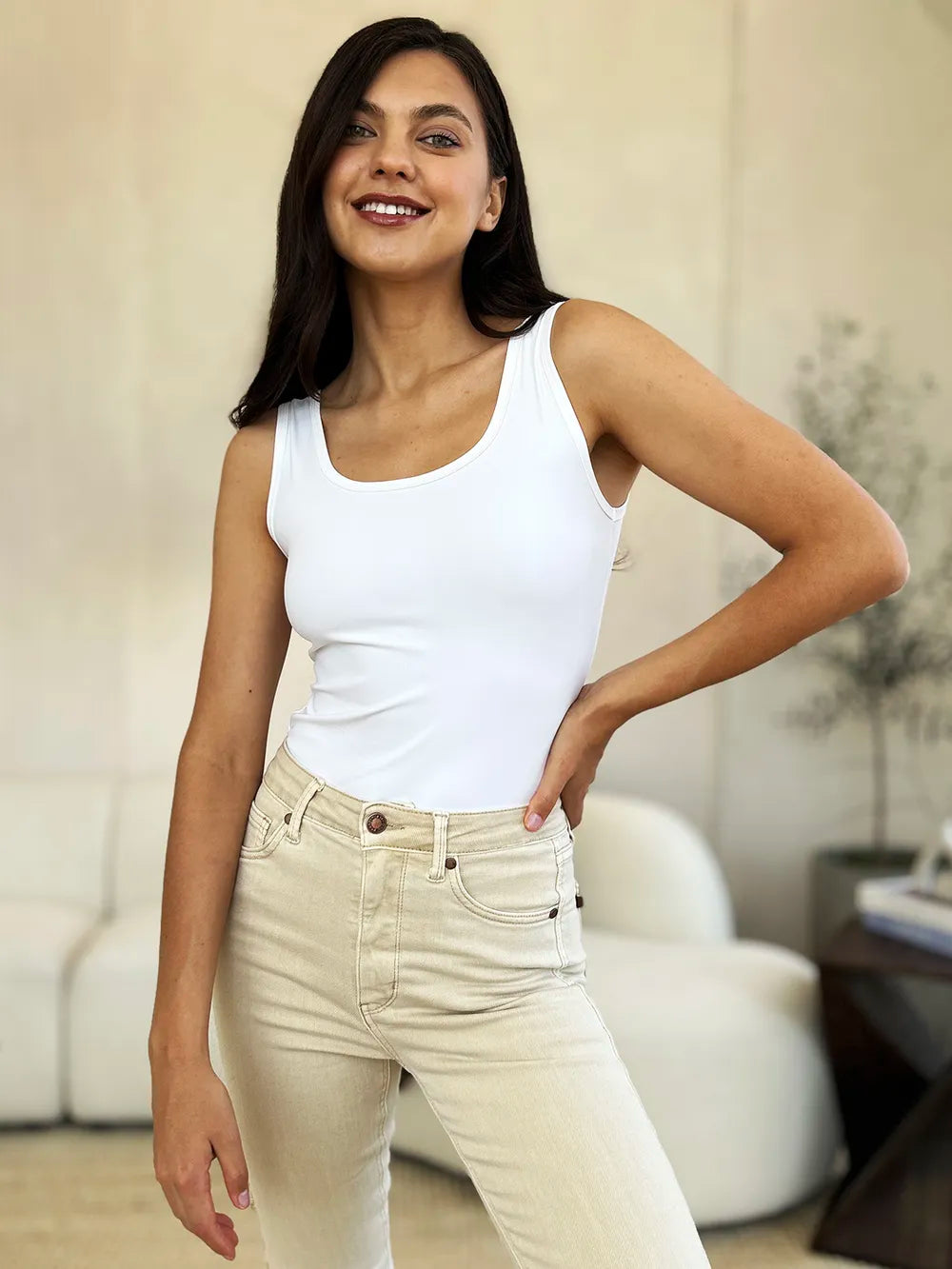 Square Neck Sleeveless Bodysuit – Sleek, Flattering & Versatile