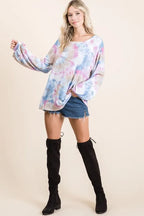 Tie Dye Terry Top – Puff Sleeves & Playful Casual Style