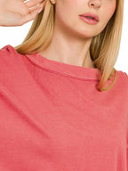 Zenana Oversized Pigment Dye Round-Neck T-Shirt – Soft Vintage Wash Style