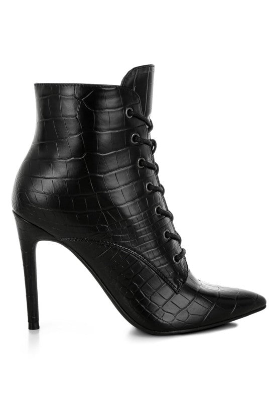 Rag Company Mesta Croco Stiletto Boots – Bold Textured Luxe Style